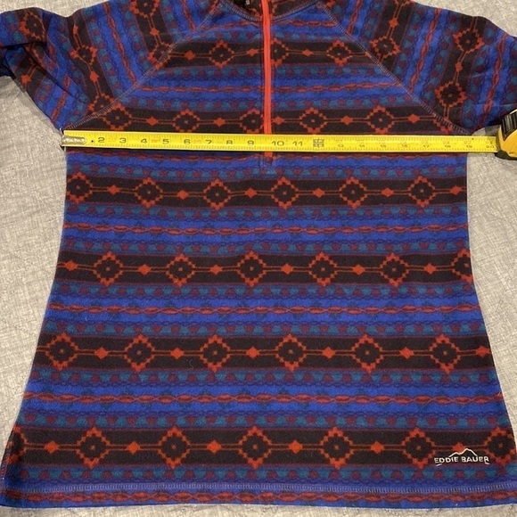 Eddie Bauer Aztec Fleece 1/4 Zip Pullover EUC - Picture 10 of 12